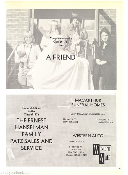 SKCS Yearbook 1976•102 South Kortright Central School Almedian
